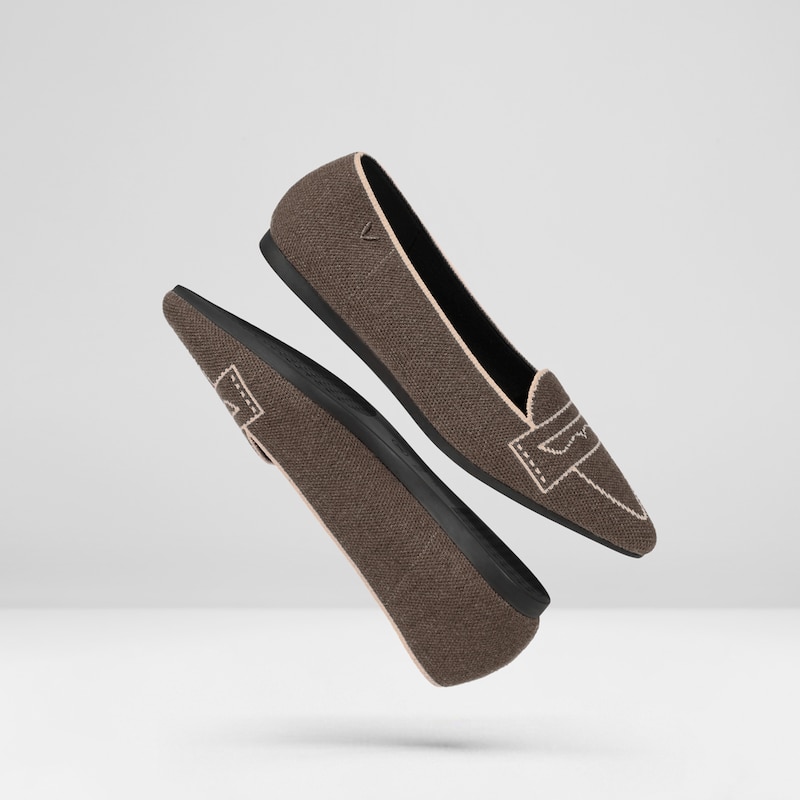 Adele Pointy Flats Winter Special in Tawny Brown -Plastic Bottle Women's Flat Shoes | VIVAIA