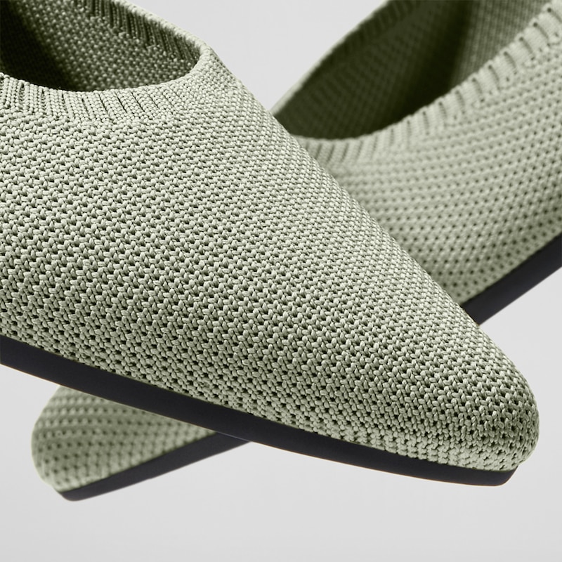 Aria 2.0 Pointy Flats in Mint Gray-Women's Sustainable Shoes | VIVAIA