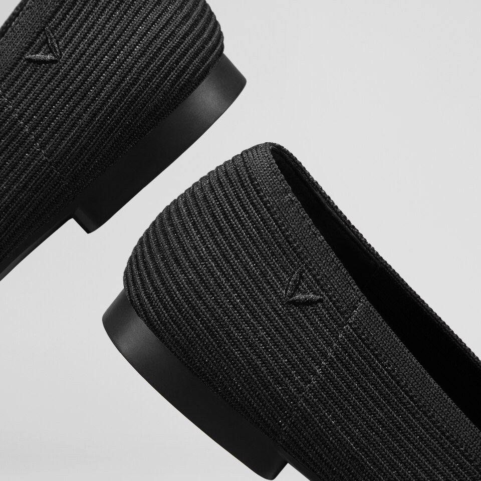 Margot Washable SquareToe Flats for Bunions & Wide Feet in Deep Ebony