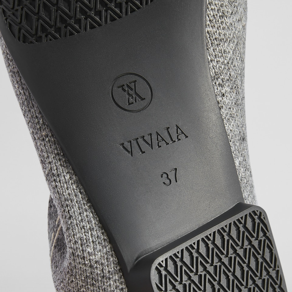 Sierra Square-toe Wool Loafers in Rich Grey - Women's Shoes | VIVAIA