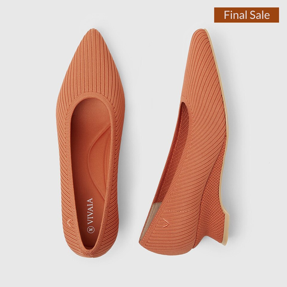 Liraz Pointy Heels in Monarch Orange-Sustainable & Washable | VIVAIA