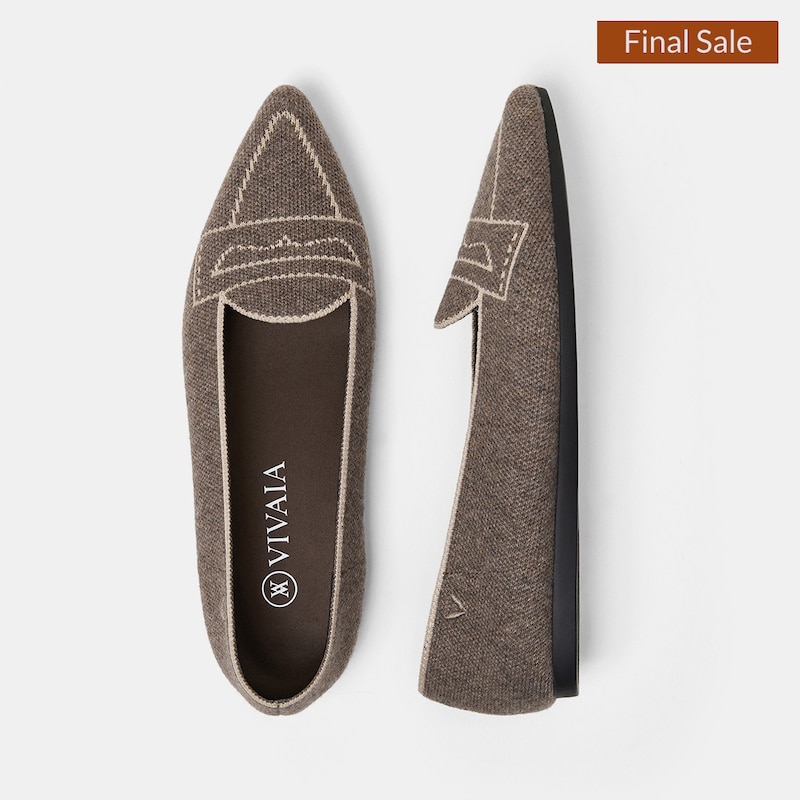 Adele Pointy Flats Winter Special in Tawny Brown -Plastic Bottle Women's Flat Shoes | VIVAIA
