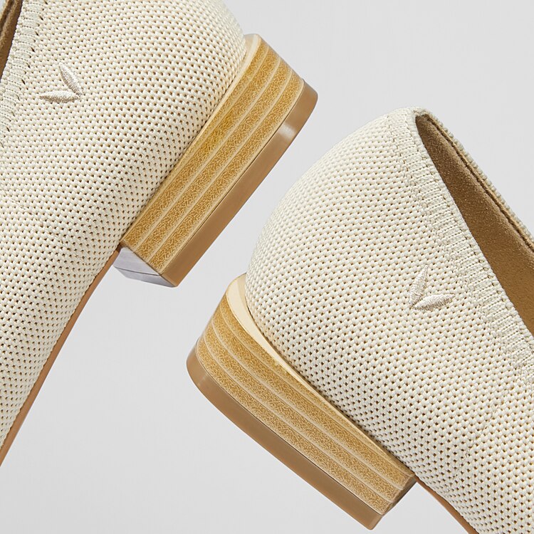 Minnie Square-toe Flats in Cream Ivory-Washable & Comfortable | VIVAIA