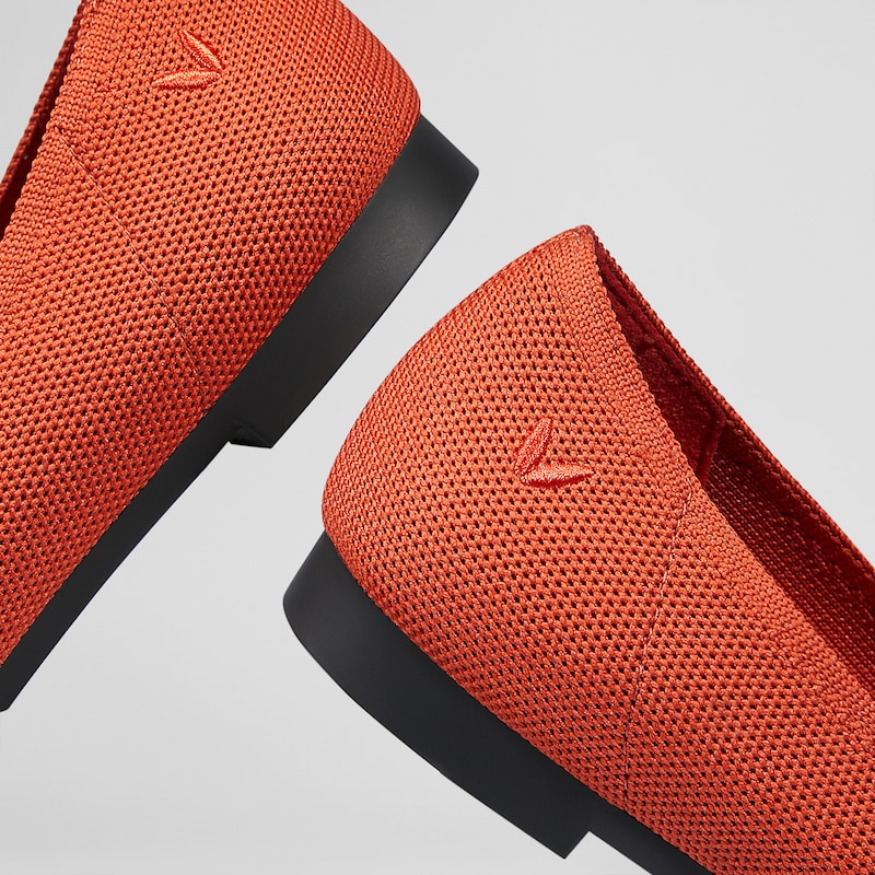 Ena Pointed-toe Flats Monarch Orange - Washable & Comfortable | VIVAIA