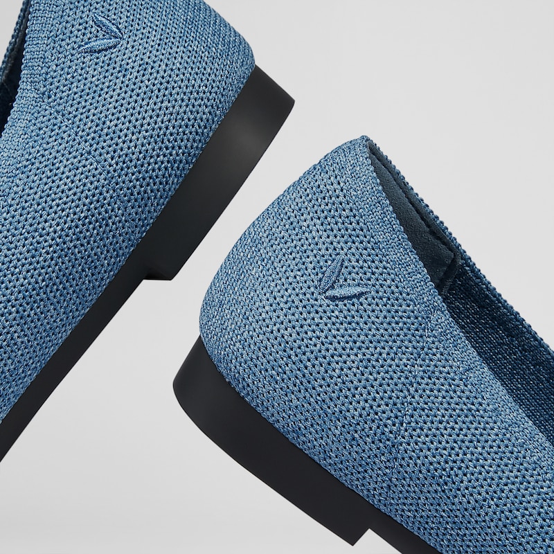 Ena Pointed-toe Flats Denim Blue - Washable & Comfortable | VIVAIA