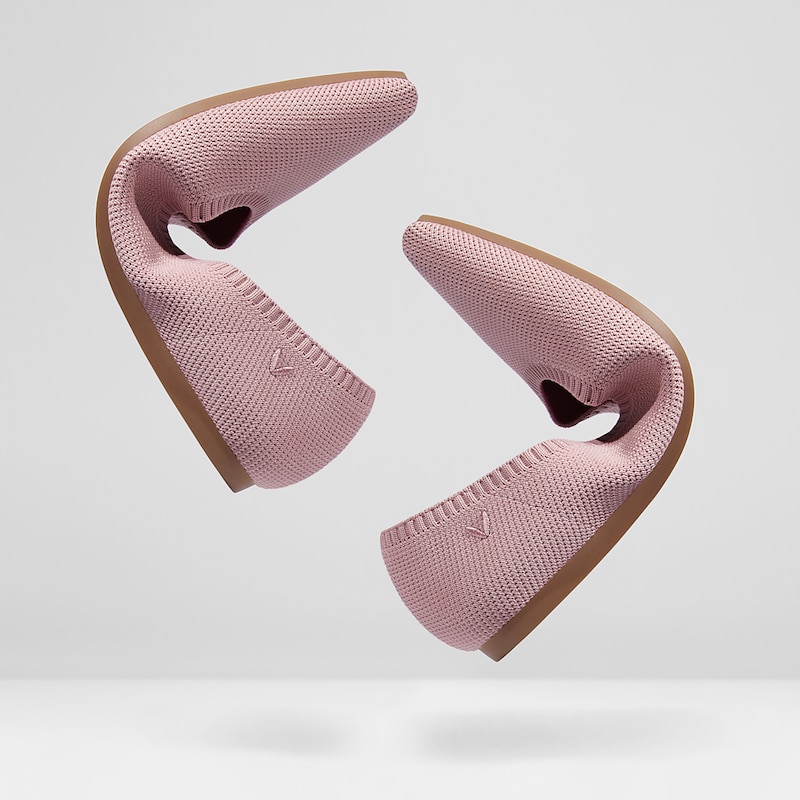 Aria5° Comfortable Pointy Flats in Pale Blush-Sustainable & Washable Shoes | VIVAIA