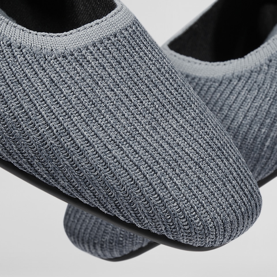 Merry Square-toe Ballerina Washable Flats in Rich Grey | VIVAIA