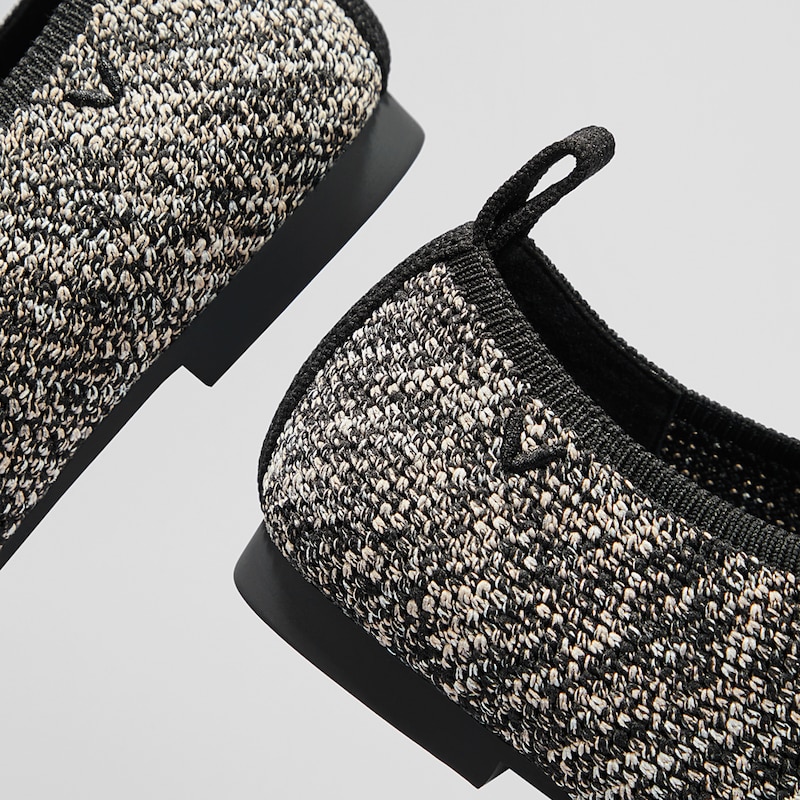 Evelyn Wool Square-toe Loafers in Dapple Grey-Sustainable & Washable | VIVAIA