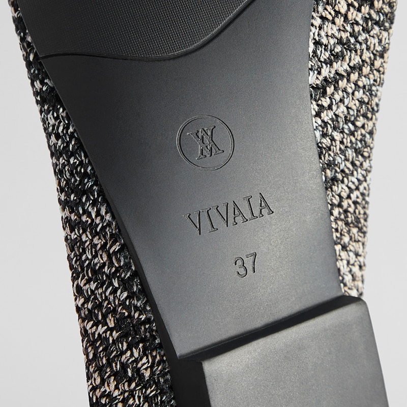 Evelyn Wool Square-toe Loafers in Dapple Grey-Sustainable & Washable | VIVAIA