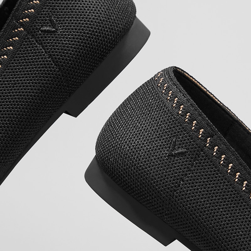 Mona Pointy Loafers in Black-Women's Sustainable, Washable Shoes | VIVAIA