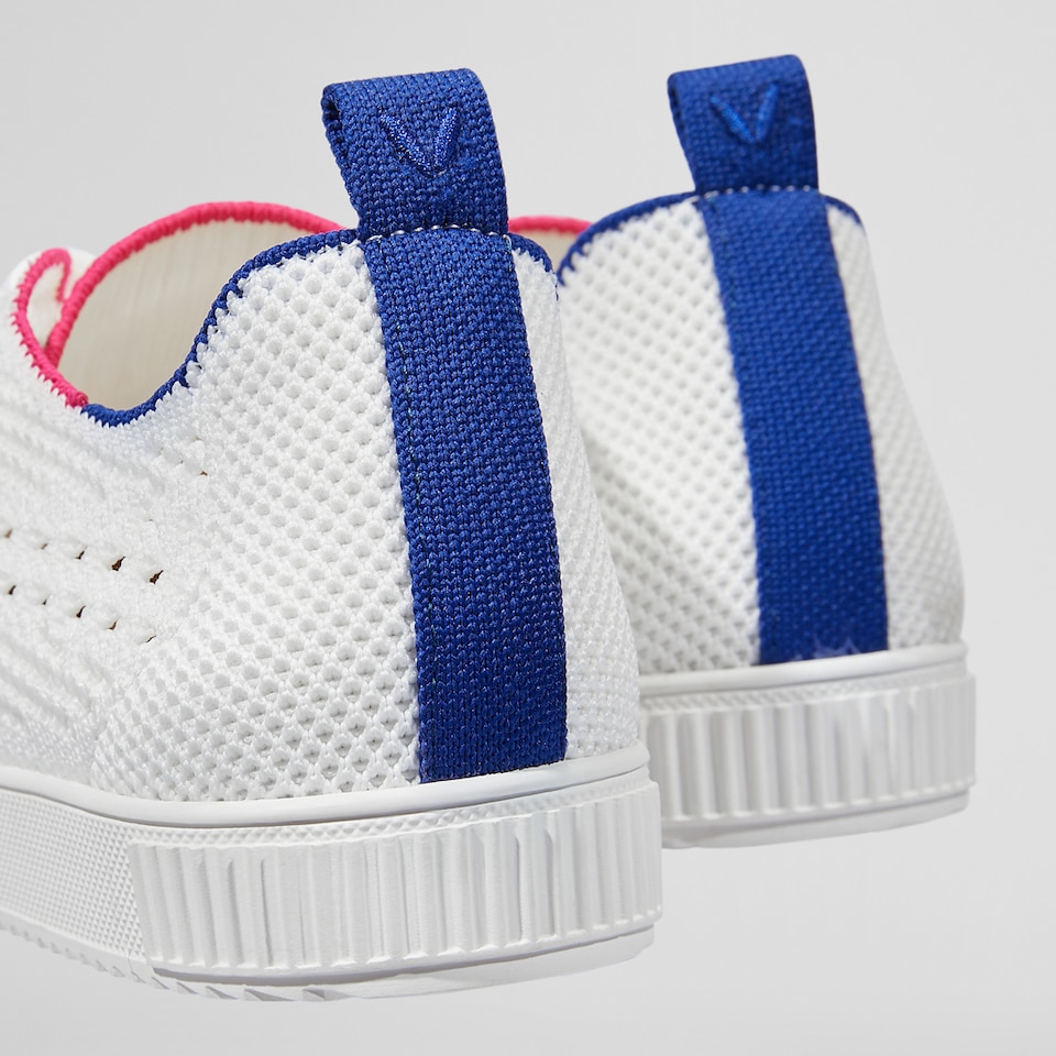 Polly Round-toe Sneakers in White Blue-Sustainable & Washable | VIVAIA