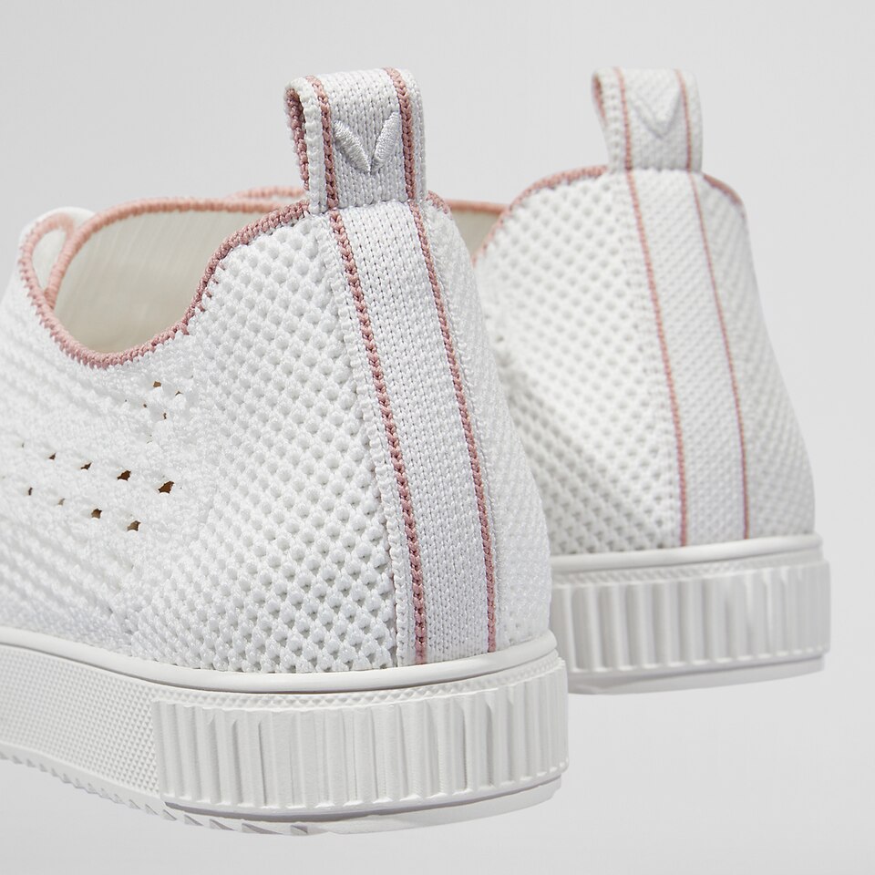 Polly Round-toe Sneakers in White Pink | Women's Sustainable, Washable and Stylish Shoes | VIVAIA