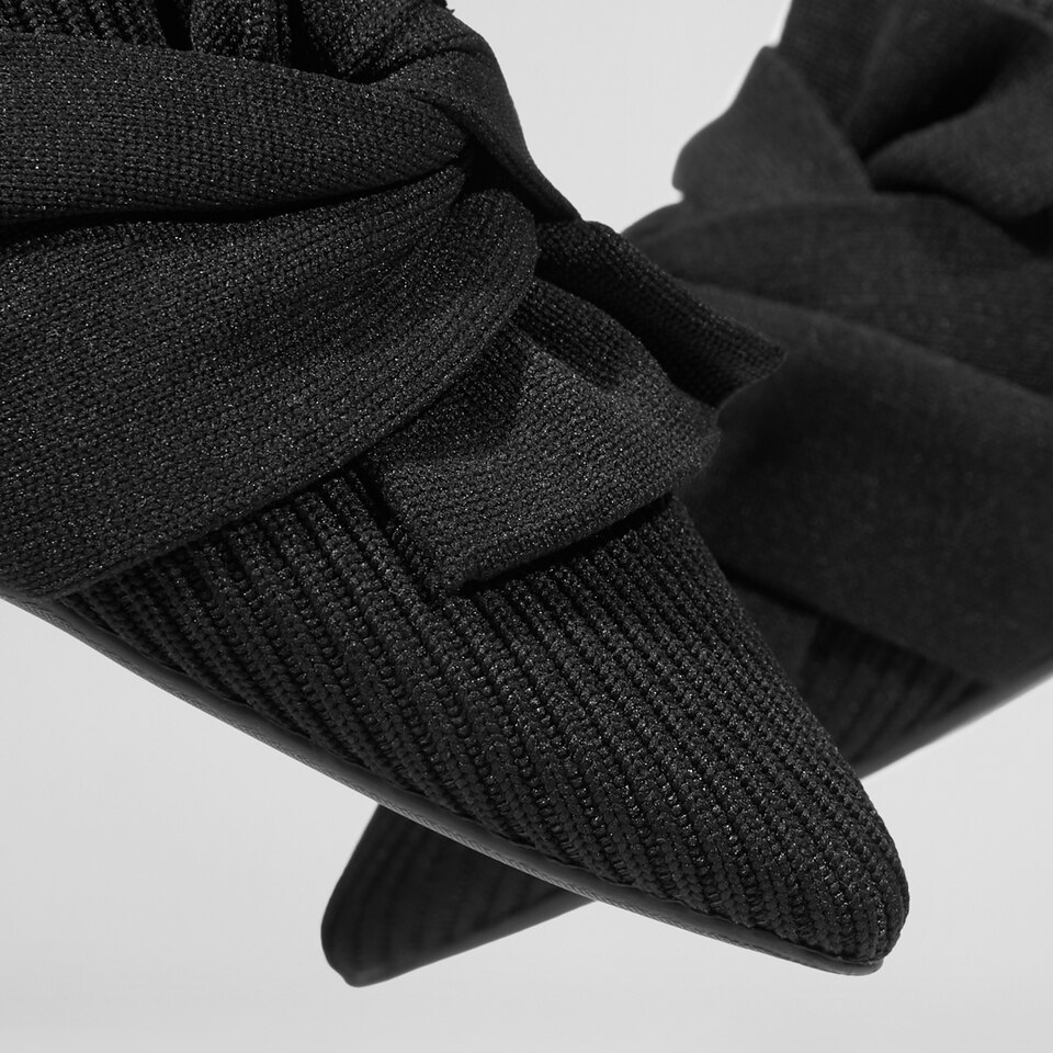 Yaffa Pointed-Toe Knot Mules in Black-Sustainable & Style Shoes | VIVAIA