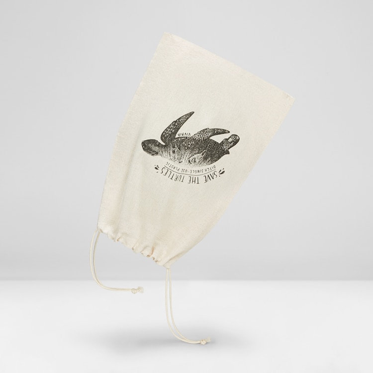 Canva Storage Bag in Sea Turtle-Sustainable, Washable Knitbags | VIVAIA