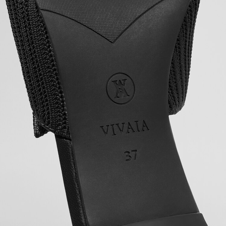 Jade Square-toe Heeled Sandals in Deep Ebony-Sustainable Shoes | VIVAIA