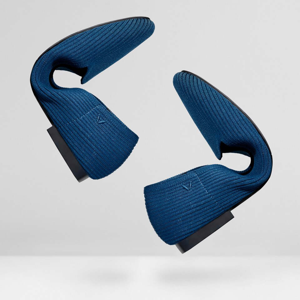 Sylvia Square-toe Loafers in Marine Blue-Sustainable & Washable | VIVAIA