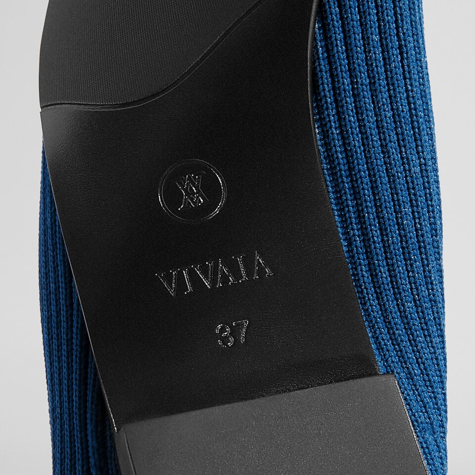 Sylvia Square-toe Loafers in Marine Blue-Sustainable & Washable | VIVAIA
