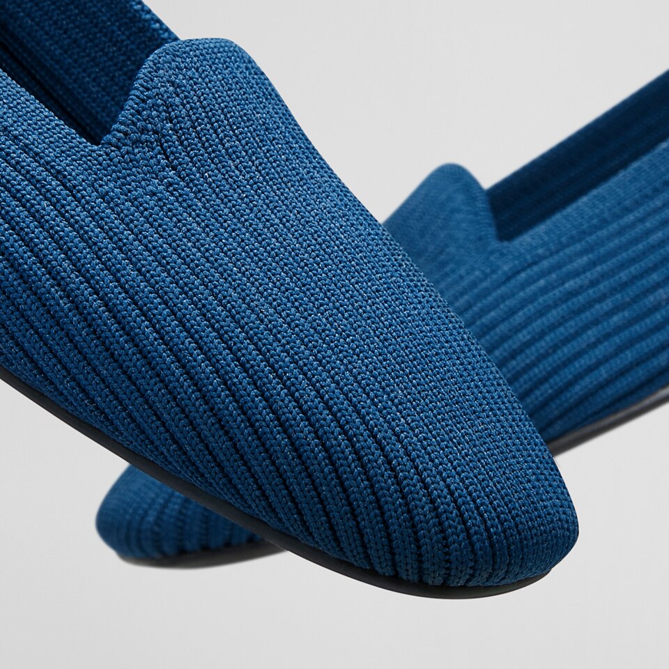 Sylvia Square-toe Loafers in Marine Blue-Sustainable & Washable | VIVAIA