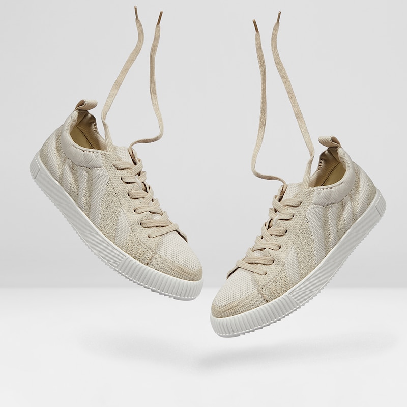 Moira Lace-up Sneakers in Cream Ivory-Sustainable & Washable | VIVAIA