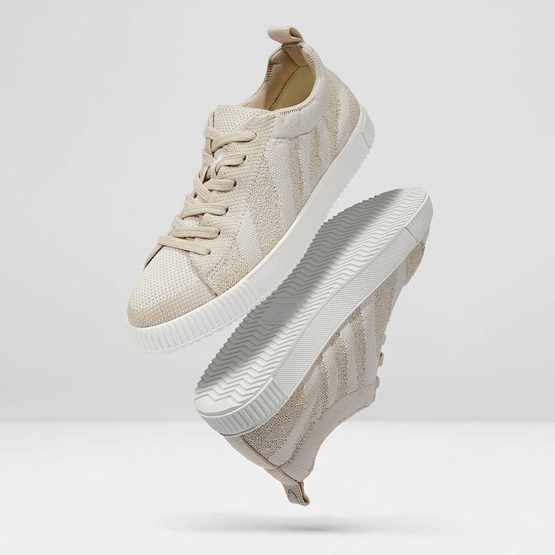 Moira Lace-up Sneakers in Cream Ivory-Sustainable & Washable | VIVAIA