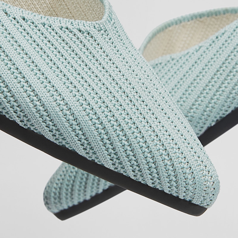 Melia Pointy Flats in Light Teal | Women's Sustainable, Washable and Stylish Black Shoes | VIVAIA