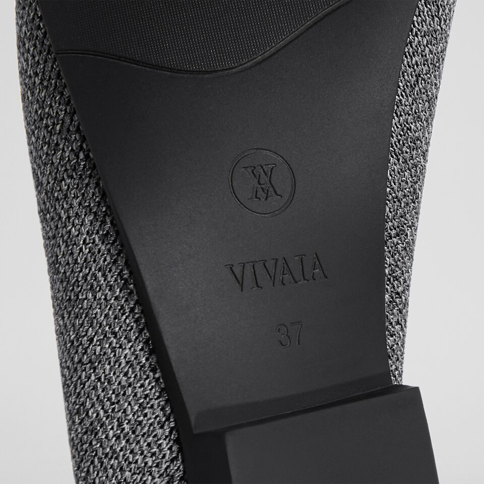Leona Square-toe Loafers in Rich Grey-Sustainable & Washable | VIVAIA