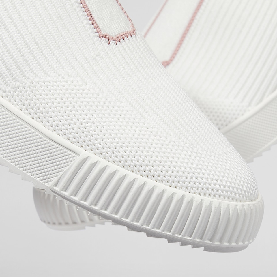 Hedy Round-toe Sneakers in White Whisper-Sustainable & Washable | VIVAIA