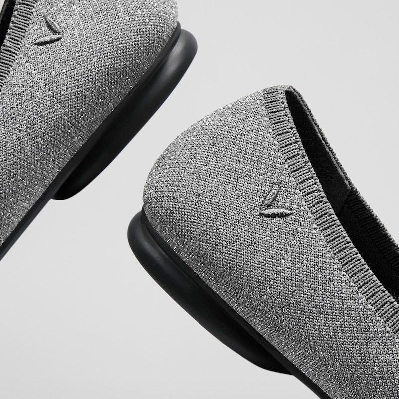 Tamia Bella Round-toe Flats in Smoke Gray-Sustainable & Washable | VIVAIA