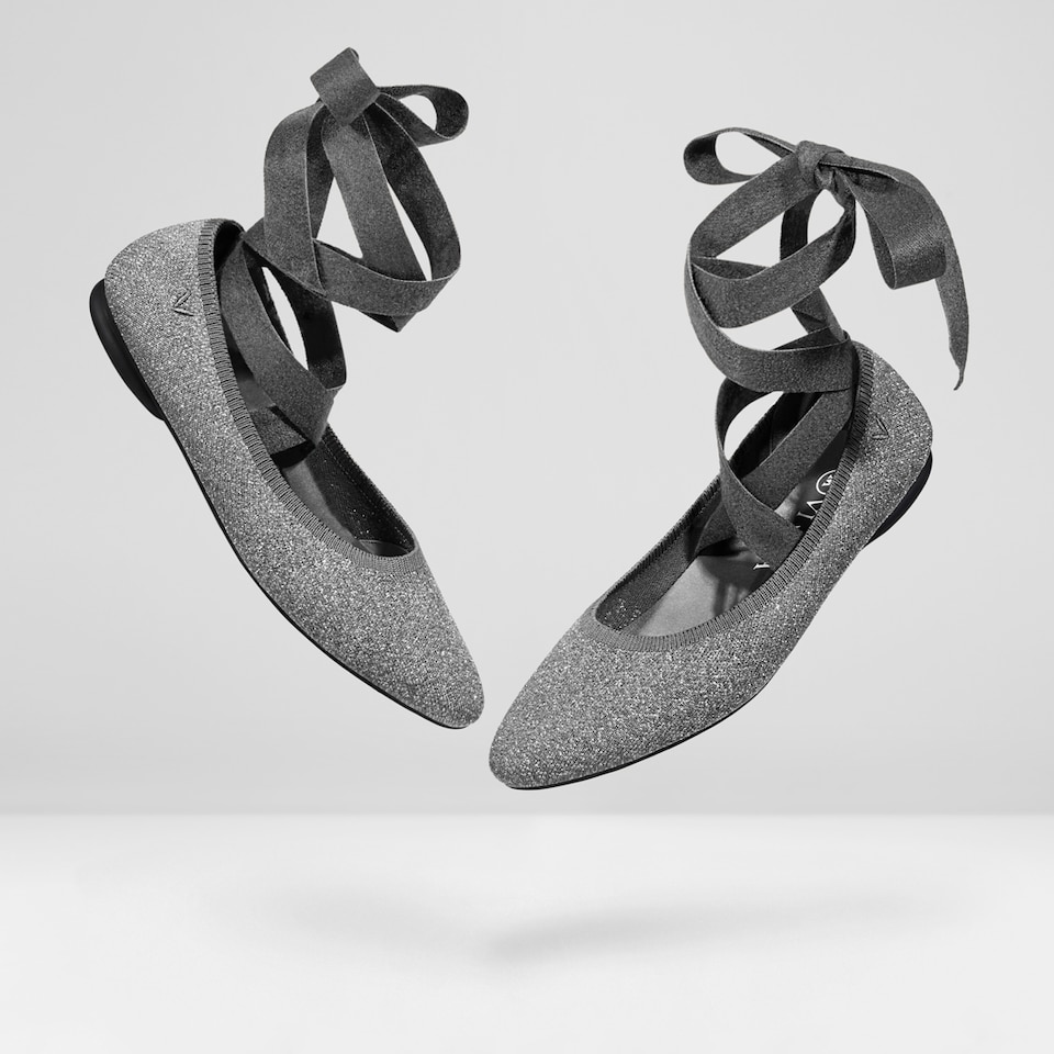 Tamia Bella Round-toe Flats in Smoke Gray-Sustainable & Washable | VIVAIA