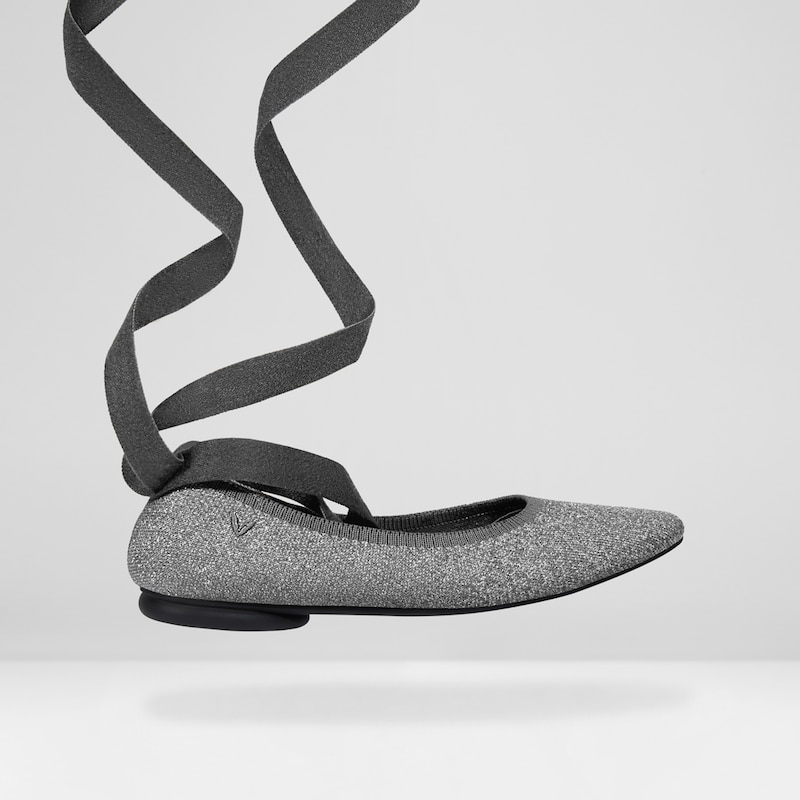 Tamia Bella Round-toe Flats in Smoke Gray-Sustainable & Washable | VIVAIA