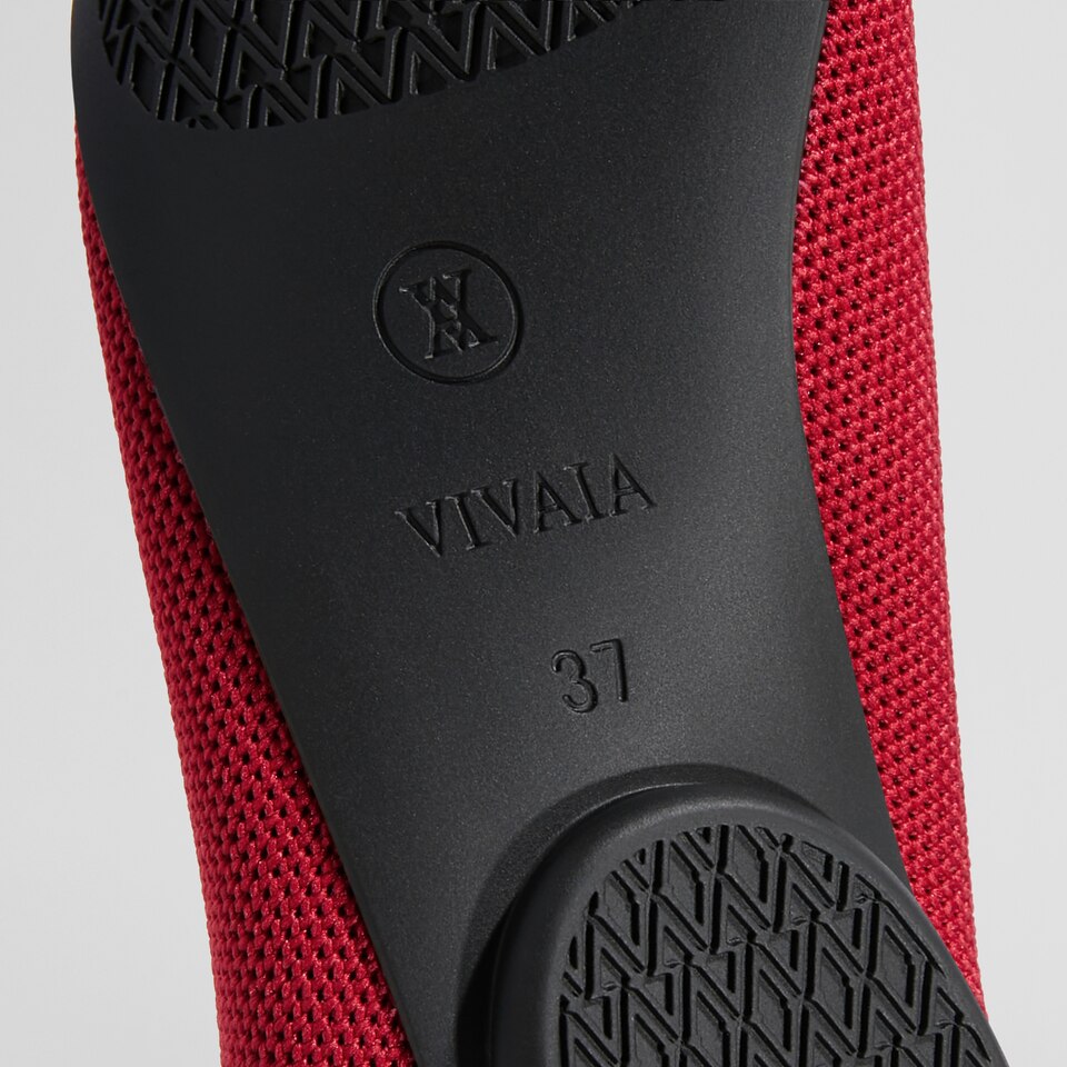 Tamia Beatrice Adjustable Ankle Wrap Round Toe Flats in Ruby Red | VIVAIA