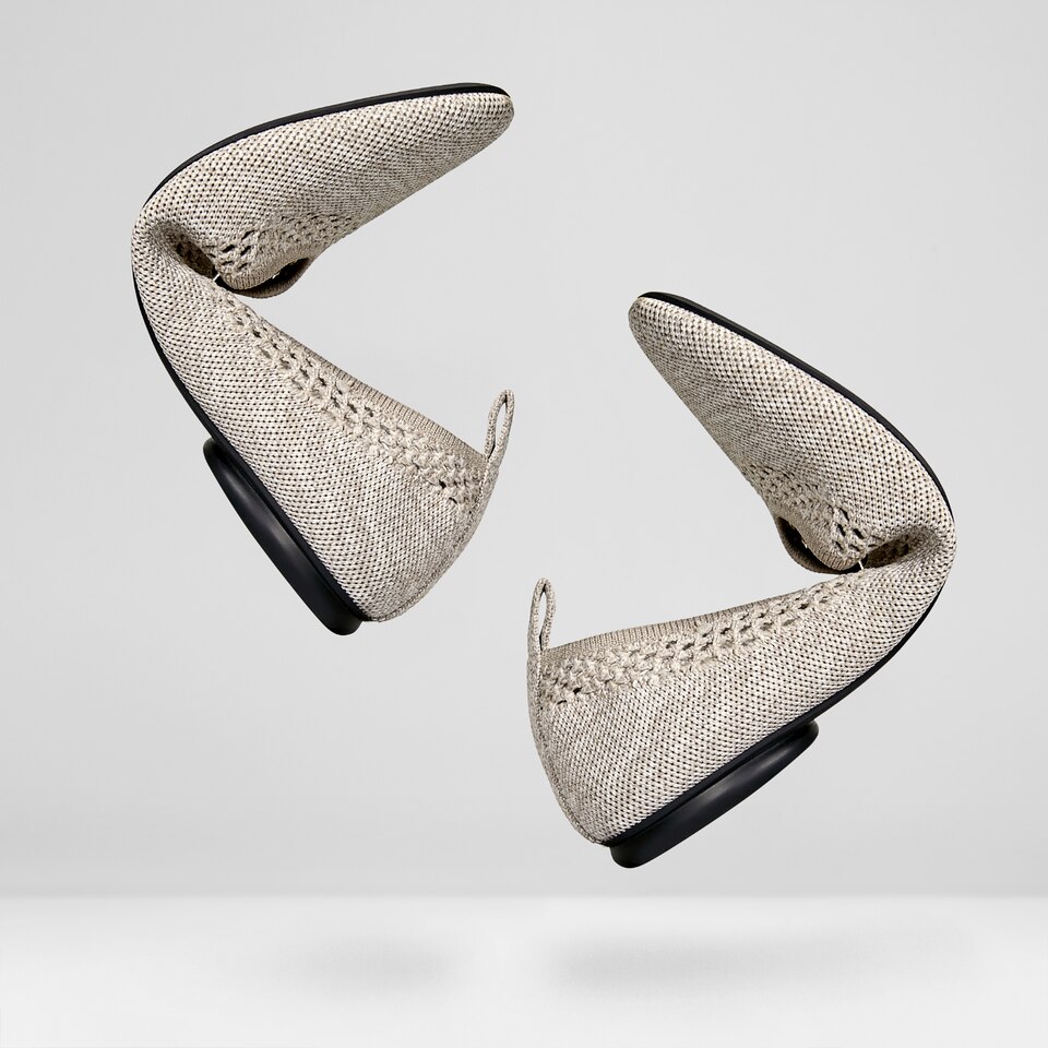 Tamia Beatrice Adjustable Ankle Wrap Round Toe Flats in Oatmilk | VIVAIA