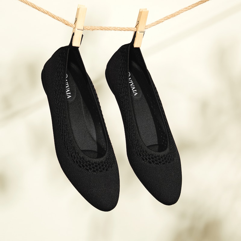 Tamia Beatrice Adjustable Ankle Wrap Round Toe Flats in Deep Ebony | Vivaia