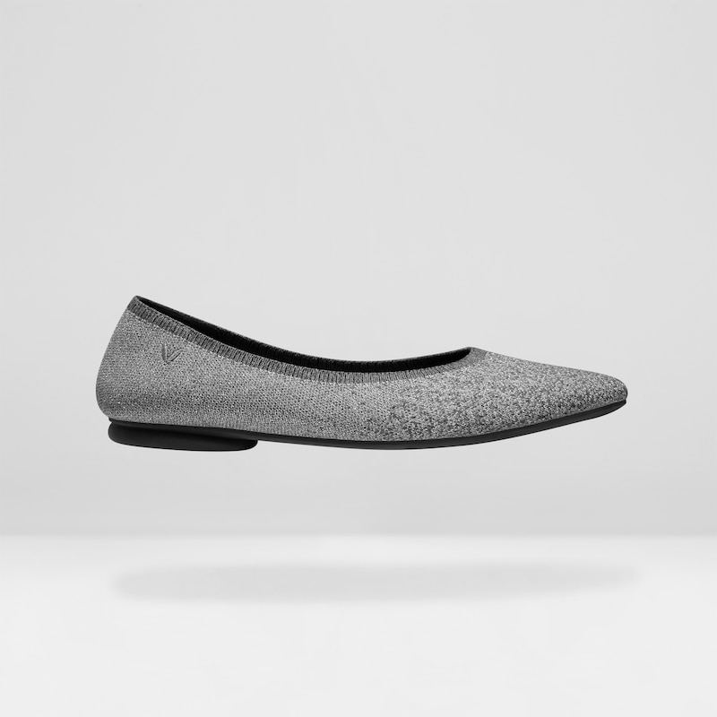 Tamia Bella Round-toe Flats in Smoke Gray-Sustainable & Washable | VIVAIA