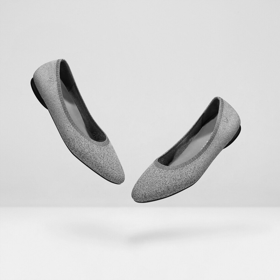 Tamia Bella Round-toe Flats in Smoke Gray-Sustainable & Washable | VIVAIA