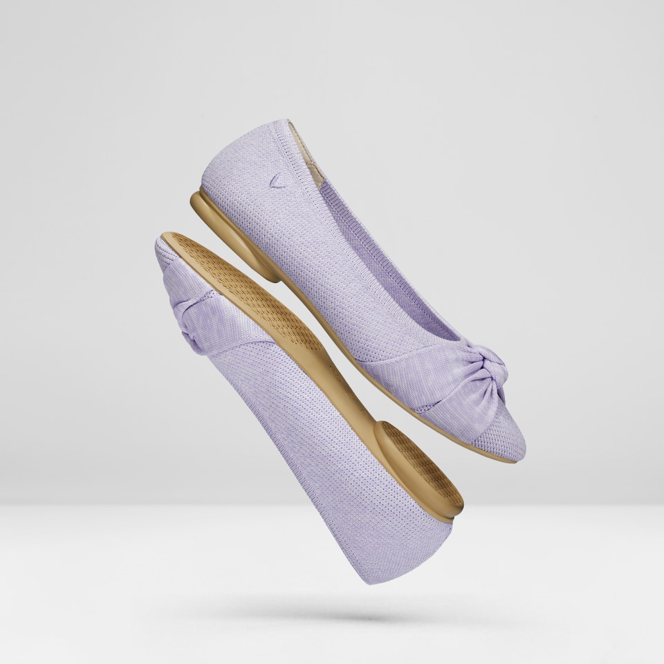 Bibi Round-Toe Knotted Sustainable Flats in Lavender | VIVAIA