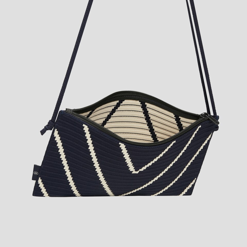 Lucy Crossbody Bags in Marine ChevronSustainable & Washable VIVAIA
