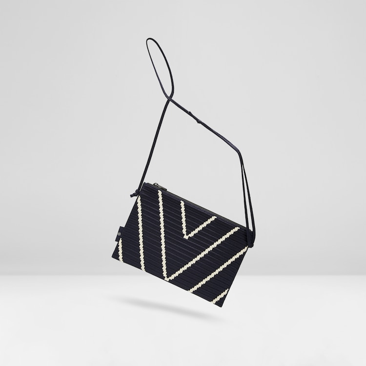 Lucy Crossbody Bags in Marine Chevron-Sustainable & Washable | VIVAIA