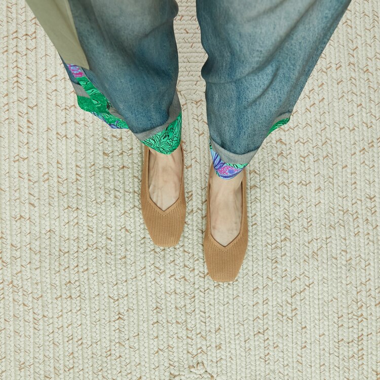 Margot 2.0 Square-Toe Flats for Bunions & Wide Feet in Nutmeg | VIVAIA