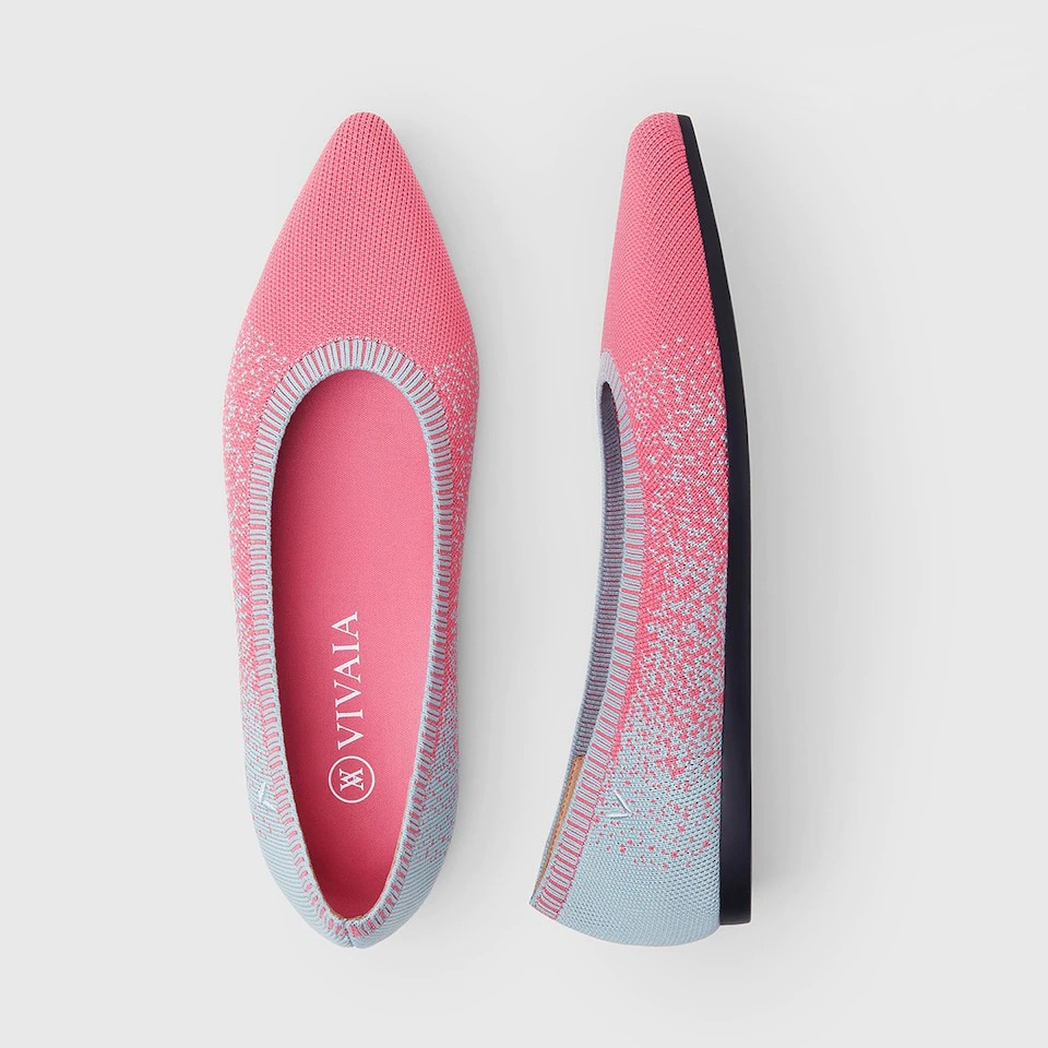 Aria 2.0 Pointy Flats in Flamingo Pink-Women's Sustainable Shoes | VIVAIA