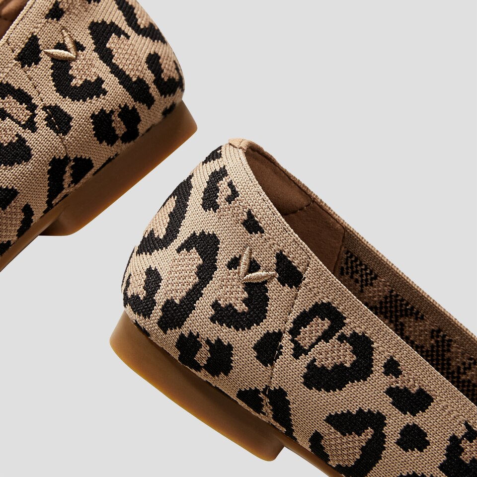 Margot 2.0 Square-Toe Flats for Bunions & Wide Feet in Dark Leopard | VIVAIA