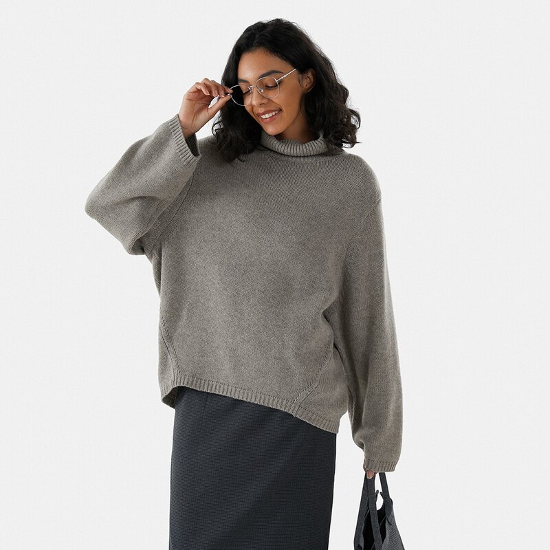 Gerda Cashmere High Neck Sweater in Cream Ivory | Women's Sustainable and Stylish Knitwears | VIVAIA
