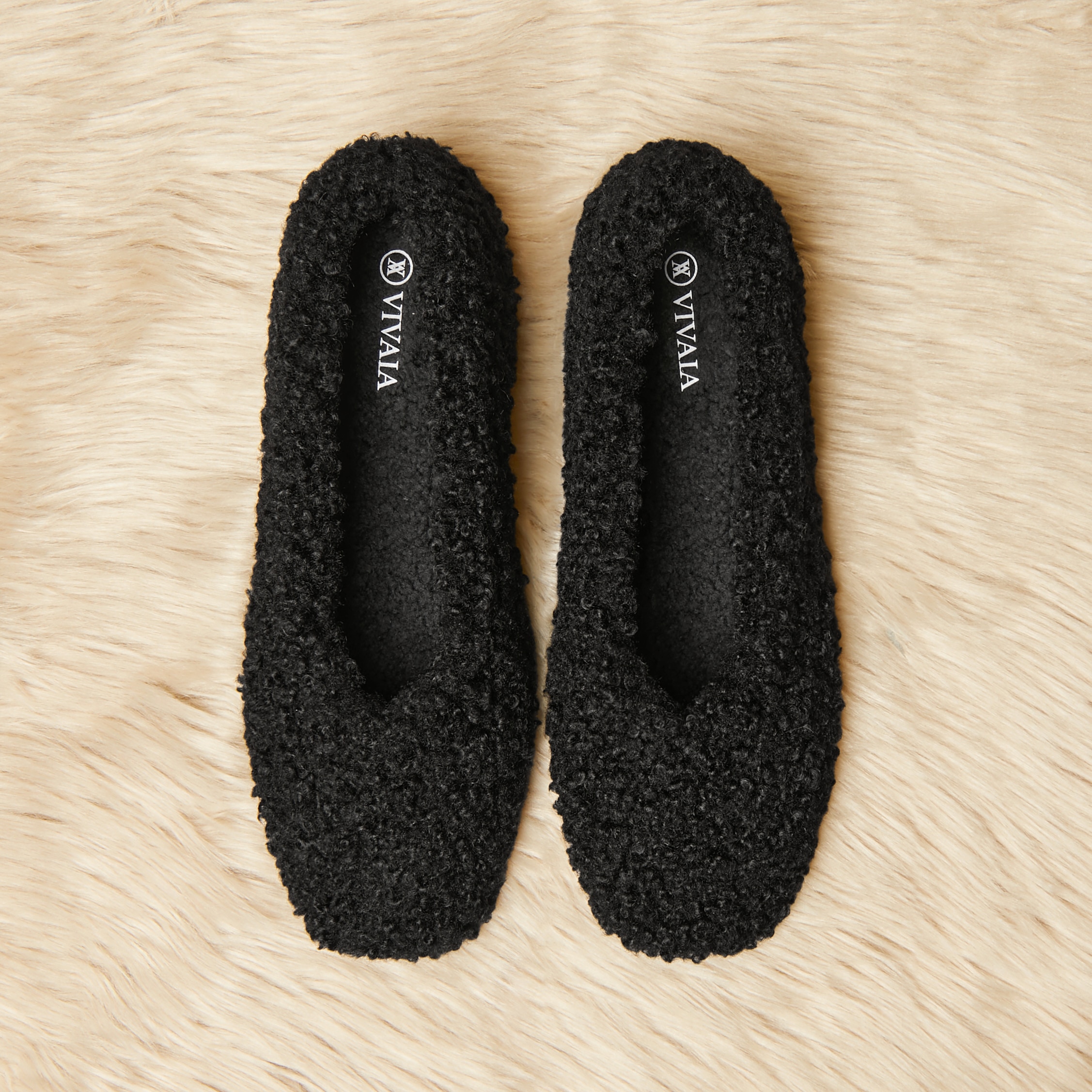 Margot Washable SquareToe Flats for Bunions & Wide Feet in Almond VIVAIA