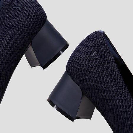 Melody 2.0 Square-toe Heels in Navy-Women's Sustainable Shoes | VIVAIA