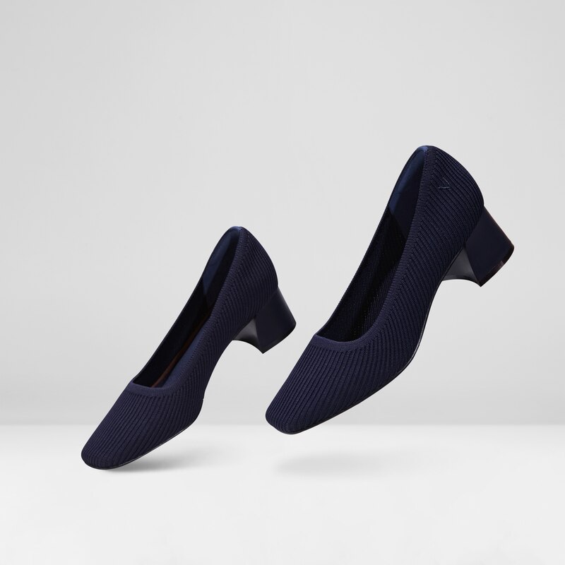 Melody 2.0 Square-toe Heels in Navy-Women's Sustainable Shoes | VIVAIA