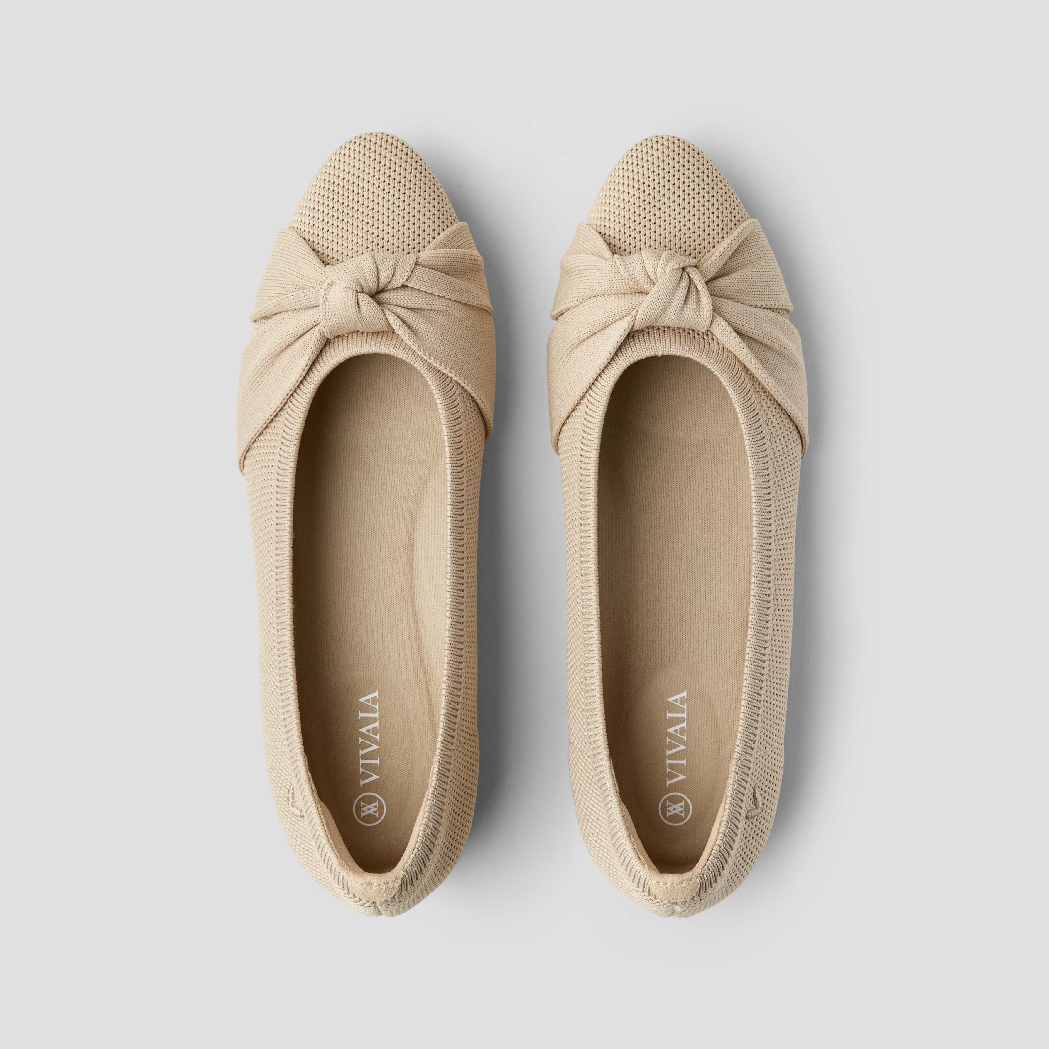 Bibi Almond-Toe Knotted Sustainable Flats | VIVAIA