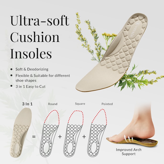 3-in-1 Cuttable Ultra-Soft Insoles - Almond