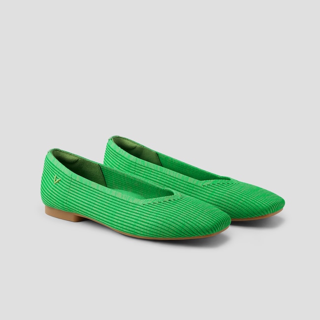 Square-Toe V-Cut Flats (Margot 2.0)