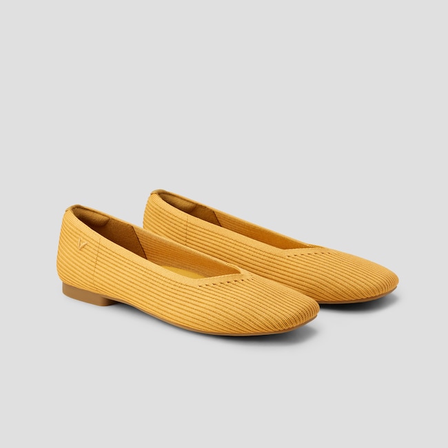 Square-Toe V-Cut Flats (Margot 2.0)