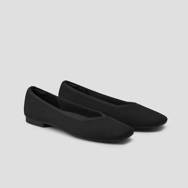 Square-Toe V-Cut Flats (Margot 2.0)